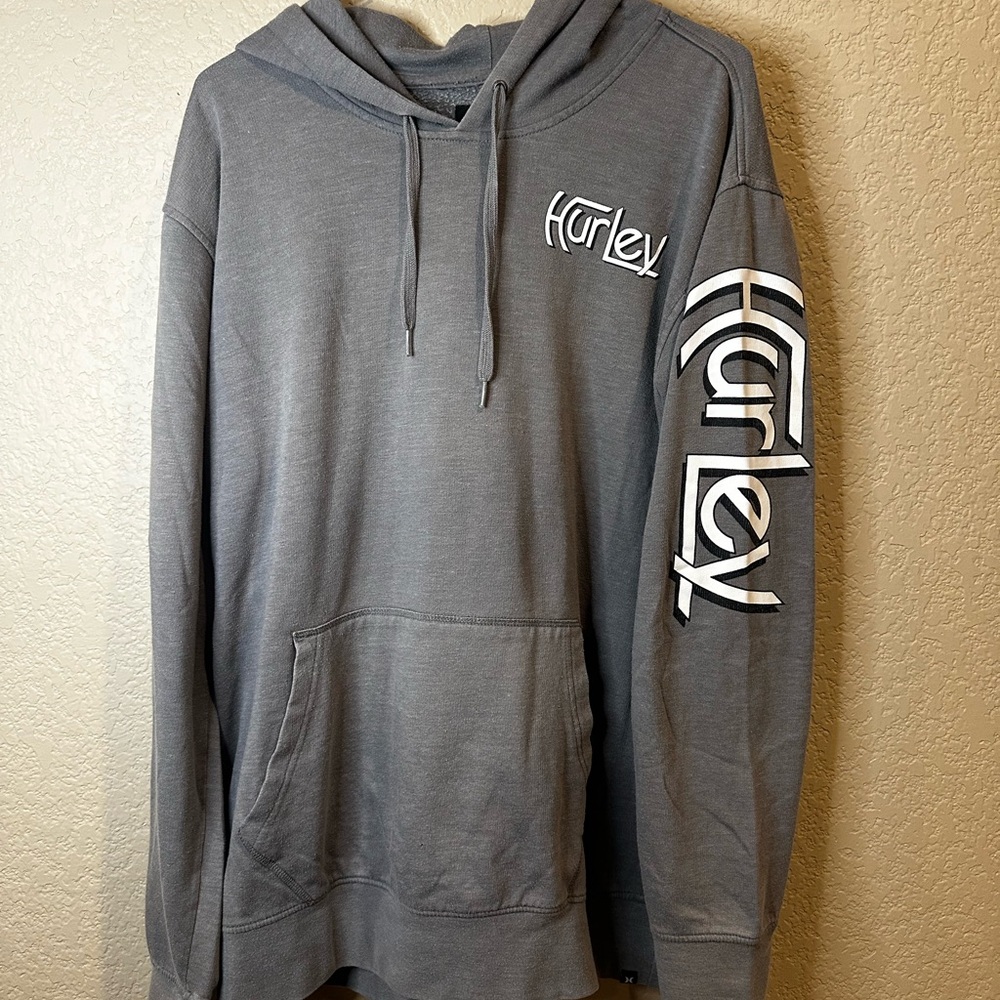 Hurley Charcoal Hoodie with White Logo